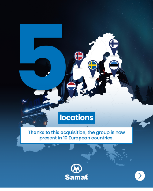 Map of Samat Nordic locations in Northern Europe