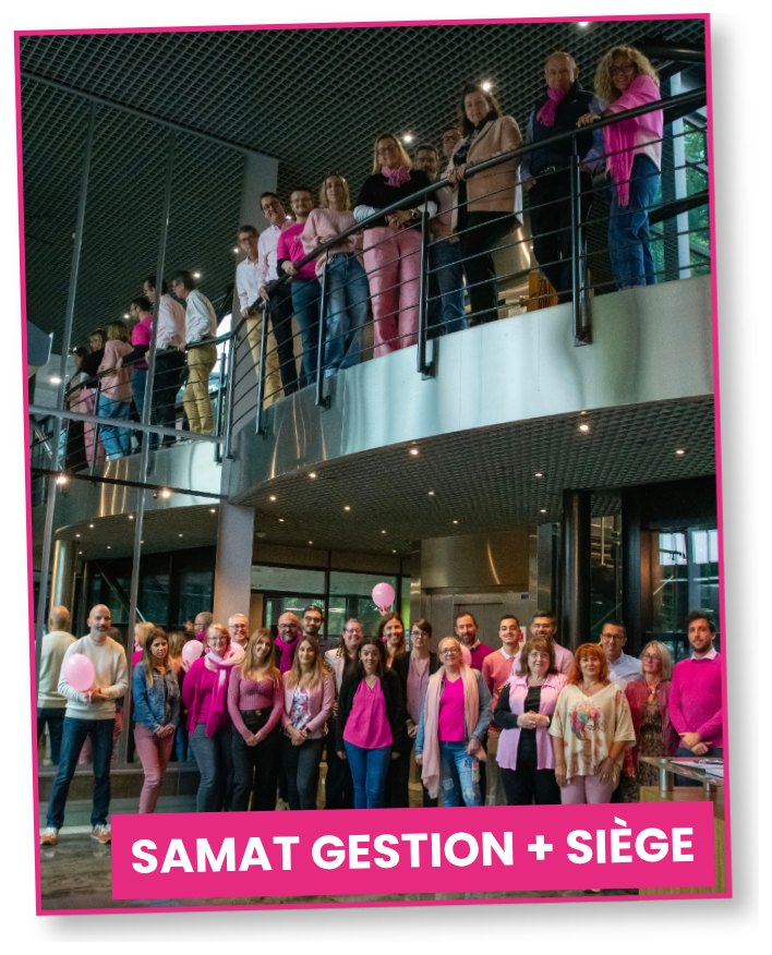 Pink October 2026 at Samat: Samat Gestion and head office employees dressed in pink